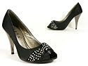 New Ladies Black Evening Sandals Womens Shoes Sizes 3-8