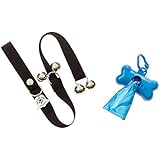 Pottytime Bells for Dog Potty Training - Quality Doggie Doorbell - Comes with Dog Waste Bags (1 Roll) and Dispenser