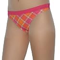 Ladies Sexy Stretch Hipster Brief Thong Panties Underwear / Knickers - Pink & Orange -Size: L