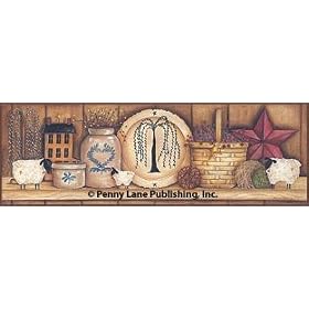 Shelf Gathering by April Harrison. CANVAS with 3/4 inch bars. 29.51 inches width by 9.65 inches height. Highest Quality Art Poster Print