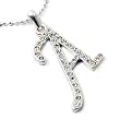 Clear Crystal Initial Letter Pendant Necklace Fashion Jewelry -- Letter A