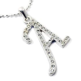 Clear Crystal Initial Letter Pendant Necklace Fashion Jewelry -- Letter A