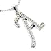 Clear Crystal Initial Letter Pendant Necklace Fashion Jewelry -- Letter A