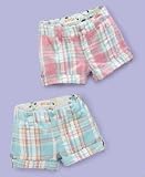 Roxy Baby Girl Cuffed Plaid Shorts