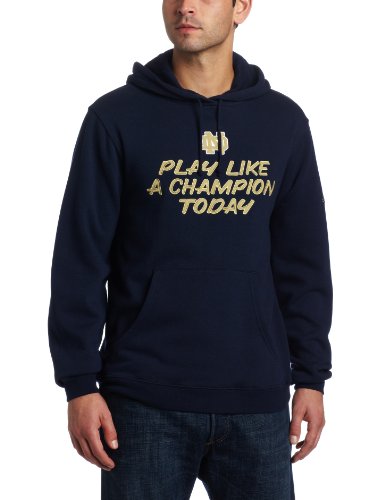 NCAA Men's Notre Dame Fighting Irish Playbook Fleece Navy Hoodie (Navy, X-Large)