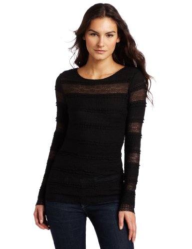 BCBGMAXAZRIA Women's Fae Boat Neck Lace Top, 