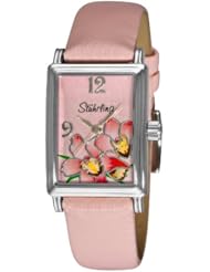 Stuhrling Original Womens 306A.1115A4 Botanica Swiss Quartz Pink Satin Strap Watch
