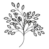 Review   / Leaf Design Wall Art In Metallic Black