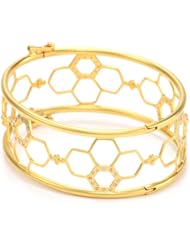 Lauren Harper Collection Milky Way 18k Gold Diamond Hinged Bangle Bracelet