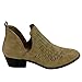 YOKI EC80 Women's Side Slit Laser Cut Out Stacked Ankle Booties