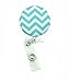 Multi - Colors Fabric Badge Reel Retractable ID Badge Holder (Aqua)