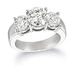 14k White Gold 3-Stone Diamond Ring (4 cttw, I Color, I1 Clarity), Size 7