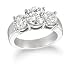 14k White Gold 3-Stone Diamond Ring (2.02 ct Center; 4 cttw, I Color, I1 Clarity), Size 7