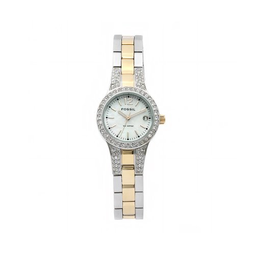 Fossil Women's AM4193 Core Two-Tone White Mother-Of-Pearl Dial Watch