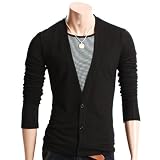 Mens Casual V-neck Button Cardigan Sweater (T131Z)