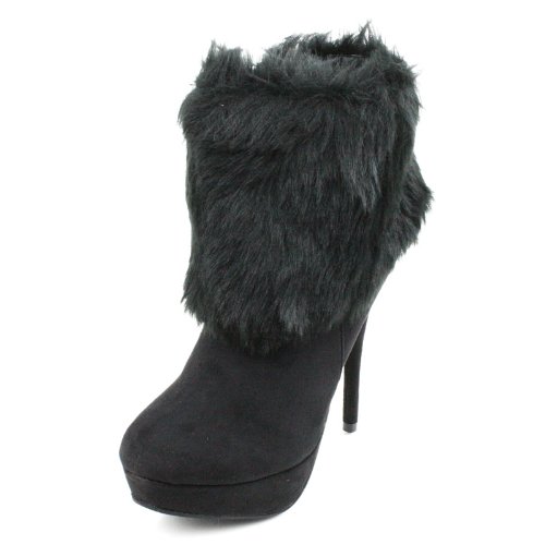 WILD DIVA LORANE-34 FUR TRIM BOOTIE