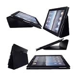 Black Premium synthetic Leather Case for New Apple iPad 3 2012 Electronics
