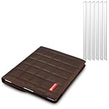 Apple iPad 3/2 Chocolate Coloured 'The Pad' Case / Cover / Pouch / Holster with Stand Function + 6-in-1 Screen Protector Pack By Shocksockby Shocksock
