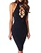 Allegrace Womens Summer Sleeveless Sexy Cut Bodycon Stretch Cocktail Paty Evening Dresses Black S