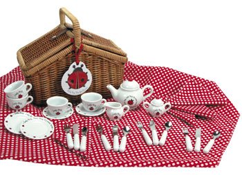 Ladybug Tea Set Basket