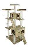 Beige 73" Cat Tree Pet House