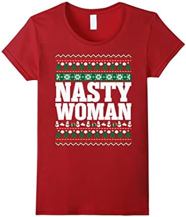 Women's Hillary Clinton Christmas Sweater tshirt  Medium Cranberry