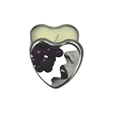 Earthly Body Edible Heart Candle, Grape, 4 ounces Tin