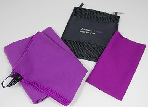A20 Fiber Microfiber + Multi Towel, Purple Set