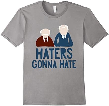 Men's Haters Gonna Hate Statler and Waldorf Muppets Funny T Shirt Large Slate