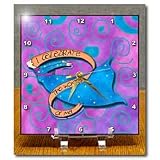 Dogs - Dog - Folk Art - Pets - Bird - Moon - Landscape - Cute dogs - Original Folk Art Painting - 6x6 Desk Clock
