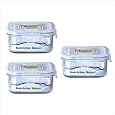 Kinetic 01332 Go Green Glasslock 3-Piece 17 oz. Square Food Storage Container Set