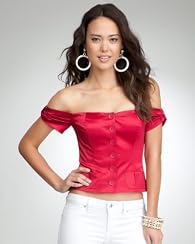 Knotted Sleeve Glam Bustier