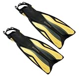 New Oceanic Vortex V-Flex Open Heel Scuba Diving Snorkeling Fins - Neon Yellow Size 9-11 Medium to X-Large