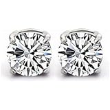 Clear Crystal Magnet Stud Earrings Magnet Earring Unisex Men's Earring Clear--4 Claw