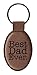 ThisWear Dad Best Dad Ever Father Daughter Gifts Father Son Gifts Leather Oval Keychain Key Tag Brown
