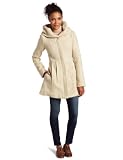 41II%2B4Y7uuL. SL160  Coffee Shop Womens Textured Wool Coat with Hood, Ivory/Taupe, L