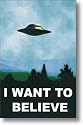 X Files Poster ~ The OFFICIAL I Want to Believe Poster ~ Hung on Mulder's Basement Office Wall ~ 24x36"