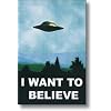 X-Files Poster ~ I Want To Believe ~ Official Fan Club Edition  24x36"