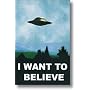 X Files Poster ~ The OFFICIAL I Want to Believe Poster ~ Hung on Mulder's Basement Office Wall ~ 24x36"