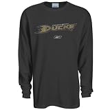 Reebok Anaheim Ducks Black Faded Logo Long Sleeve Thermal T-shirt
