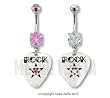 ROCK STAR GUITAR PICK BELLY RING BNAGPCCL- CLEAR