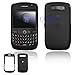 Rubberized Plastic Phone Protector Case Black For BlackBerry Curve 8900