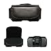 Executive Black Horizontal Leather Side Case Pouch with Belt Clip and Belt Loops for Samsung T469 Gravity 2 / Jack i637 / A877 Impression / A867 Eternity / T919 Behold / T929 Memoir / R450 Messager / T459 Gravity / T559 Comback