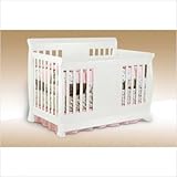 Charleston Nursery Crib Set in White Finish: Chocolate