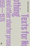 Texts for nothing and other shorter prose, 1950-1976