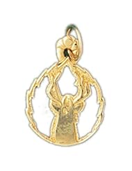 Dazzlers Solid 14 karats gold Deer Head Charm Pendant Available in three colors from jewelsberry (weights: 0.8 grams only)