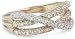 14k TriColor Gold Intertwined Diamond Ring