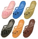 6 Pair Assorted Mesh Chinese Slippers (Women's)