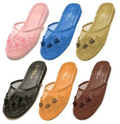6 Pair Assorted Mesh Chinese Slippers in Women's US Sizes