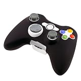 eForCity Silicone Skin Case Compatible with Microsoft xBox 360 / Xbox 360 Slim Controller, Black